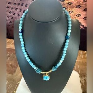 Elegant Blue Beaded Necklace